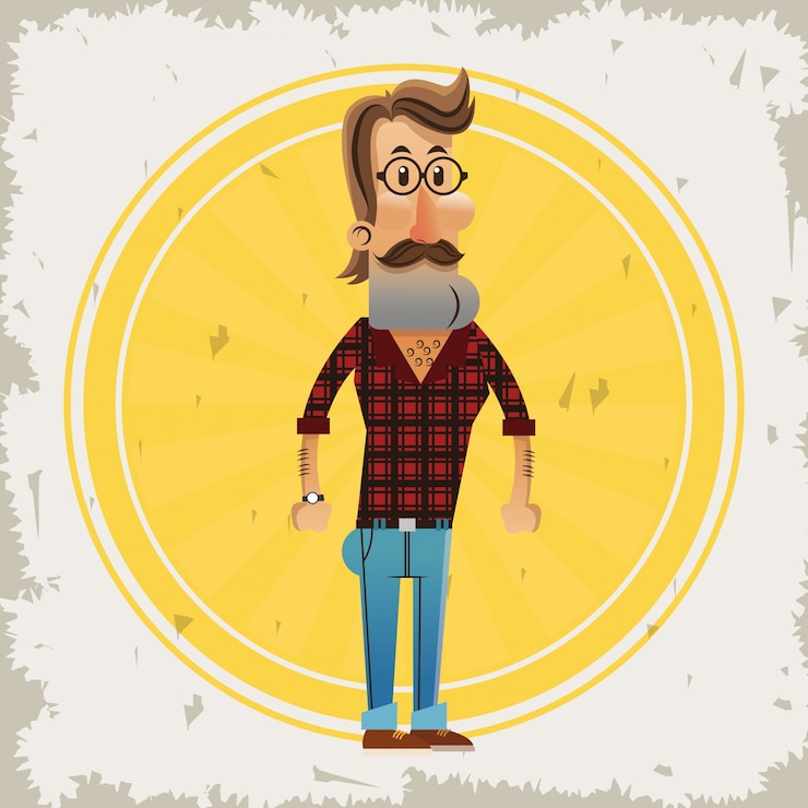Vector dibujos animados de hombre inconformista