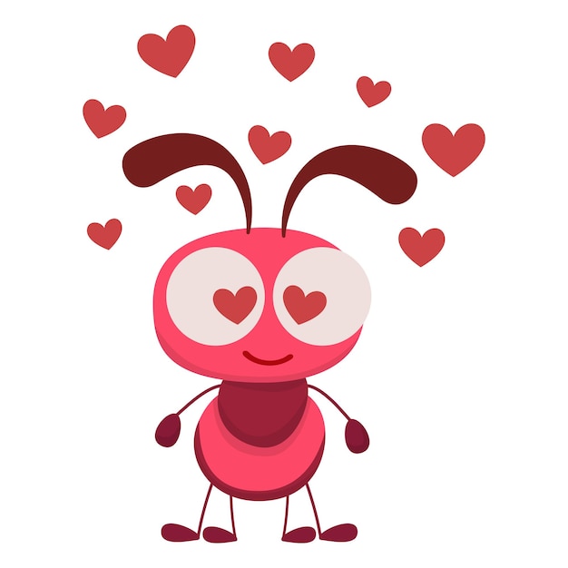 dibujos animados de hormigas dibujados a mano en el amor