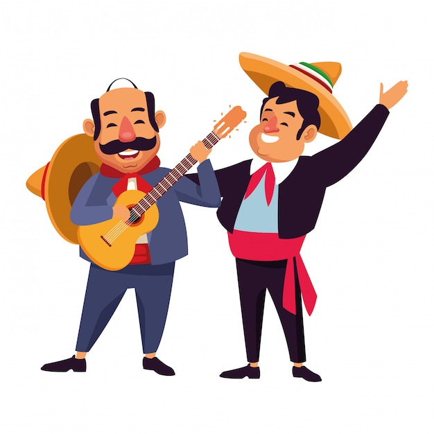 Vector dibujos animados de icono de cultura tradicional mexicana