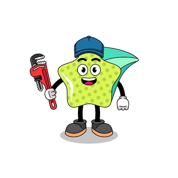 Dibujos animados de ilustración de estrella fugaz como fontanero