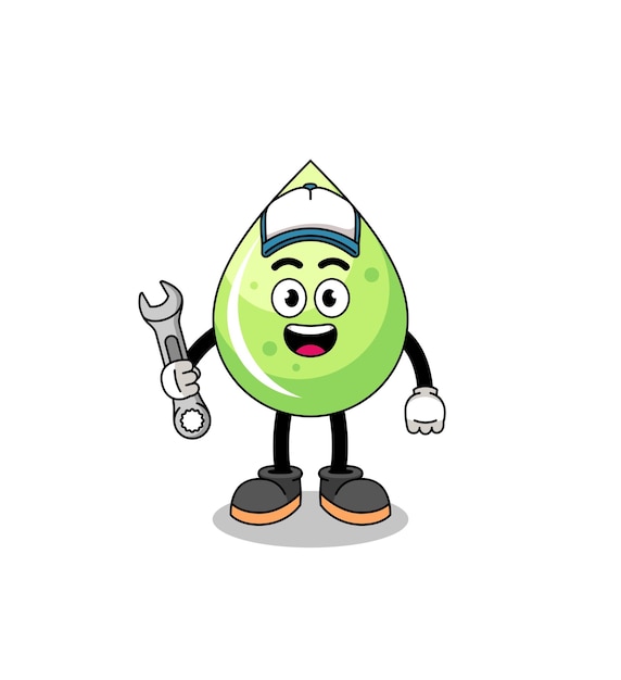 Dibujos animados de ilustración de jugo de melón como mecánico