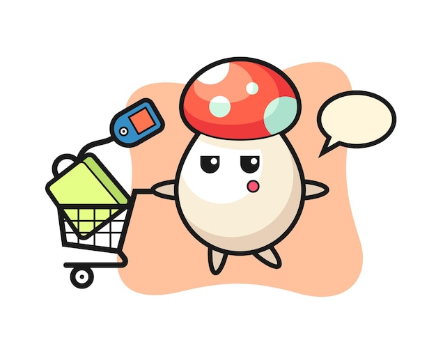 Dibujos animados de ilustración de setas con un carrito de compras