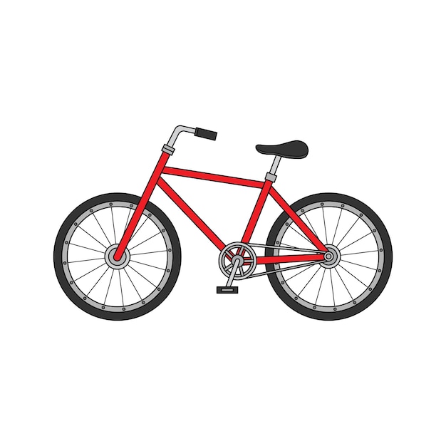 dibujos animados Ilustración vectorial icono de bicicleta aislado en blanco