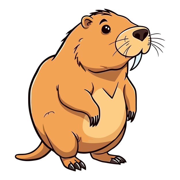 dibujos animados un ilustrador vector capibara con un fondo blanco