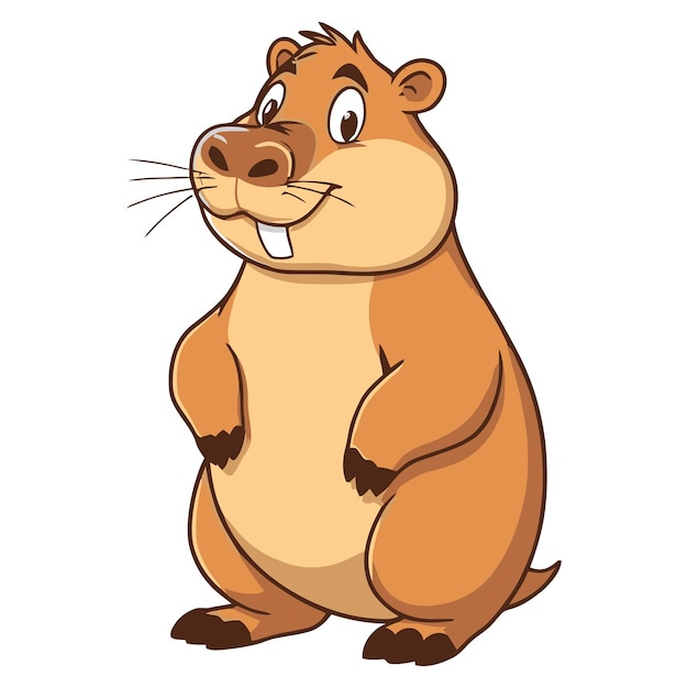 dibujos animados un ilustrador vector capibara con un fondo blanco