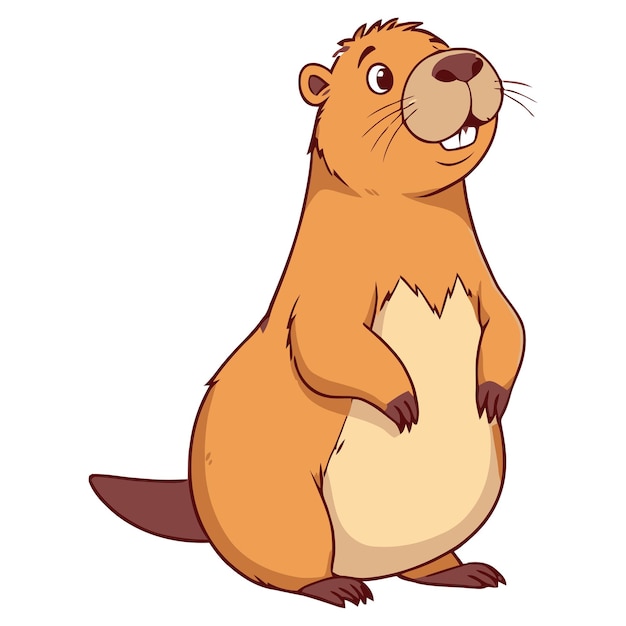 dibujos animados un ilustrador vector capibara con un fondo blanco