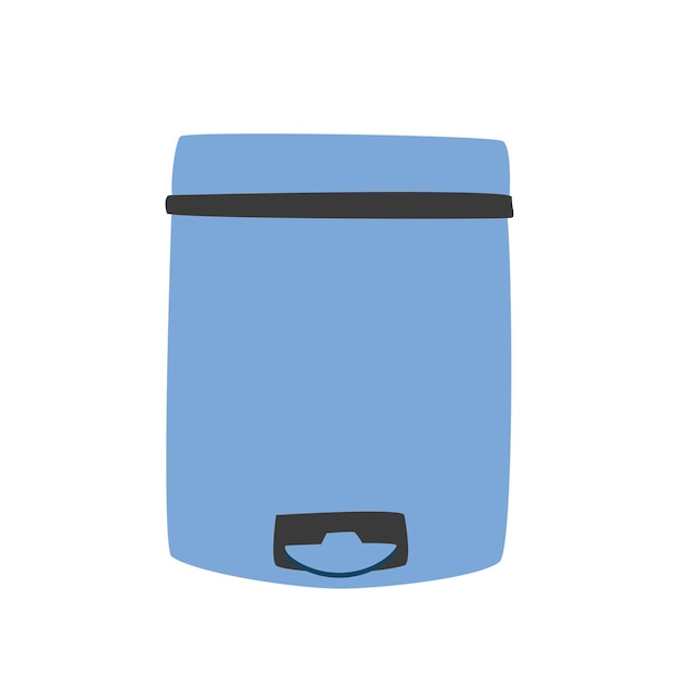 Dibujos animados de imágenes prediseñadas de papelera de baño o inodoro. Cubo de basura con ilustración de vector de estilo plano de pedal