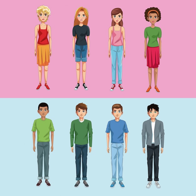 Dibujos animados de jóvenes