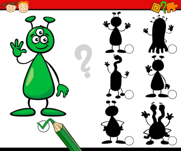 Vector dibujos animados juego educación sombras