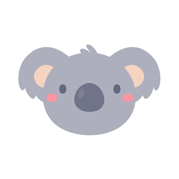 Dibujos animados koala cara lindas mascotas para niños