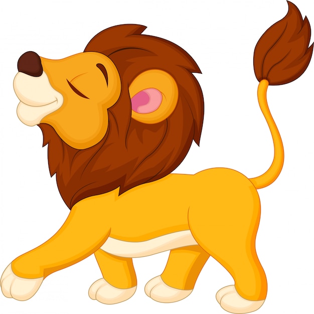 Dibujos animados de león caminando