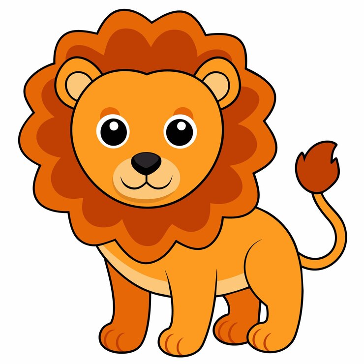 dibujos animados de leones aislados sobre fondo blanco