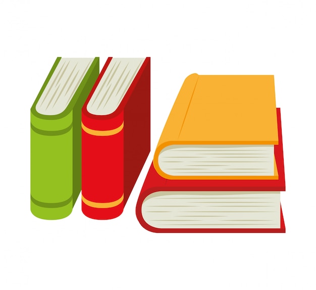 dibujos animados libros pila escuela diseño
