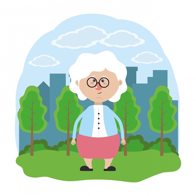 Dibujos animados lindo abuela