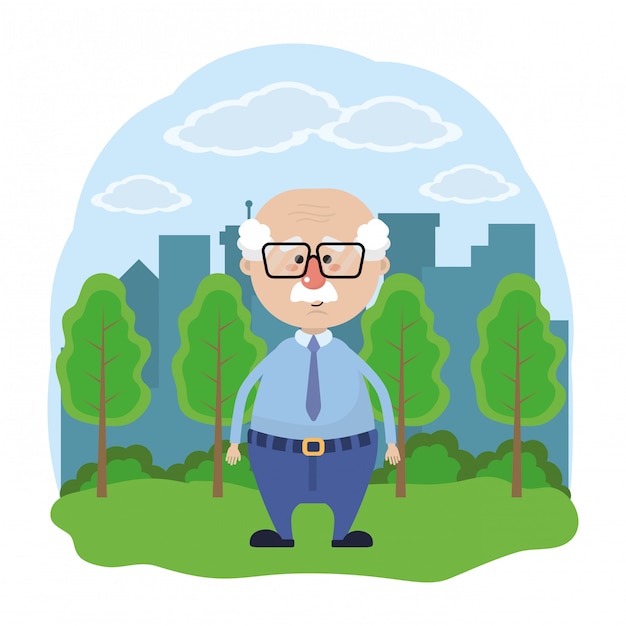 Dibujos animados lindo abuelo
