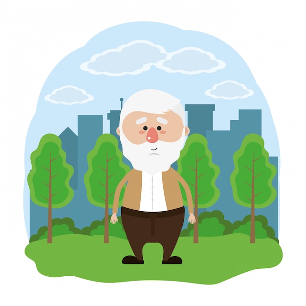 Dibujos animados lindo abuelo