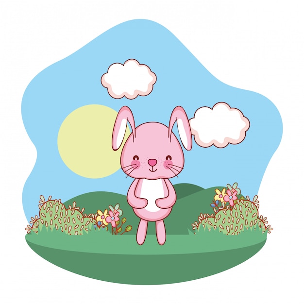 Dibujos animados lindo animal al aire libre