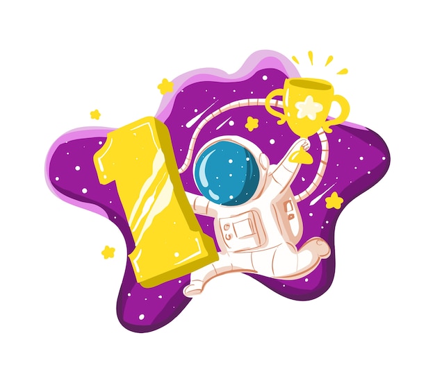 Dibujos animados lindo astronauta