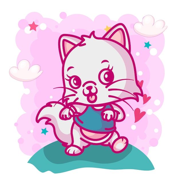Dibujos animados lindo bebé gato para niños