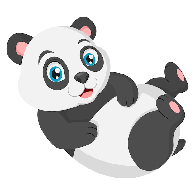 Dibujos animados lindo bebé panda posando