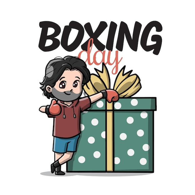 Vector dibujos animados lindo del boxing day