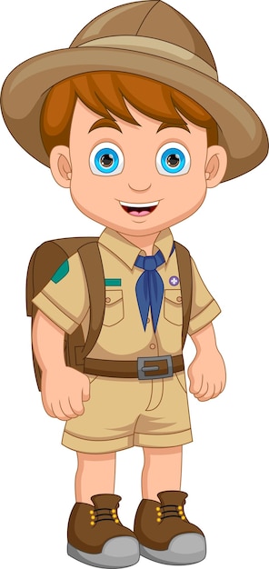 dibujos animados lindo boy scout