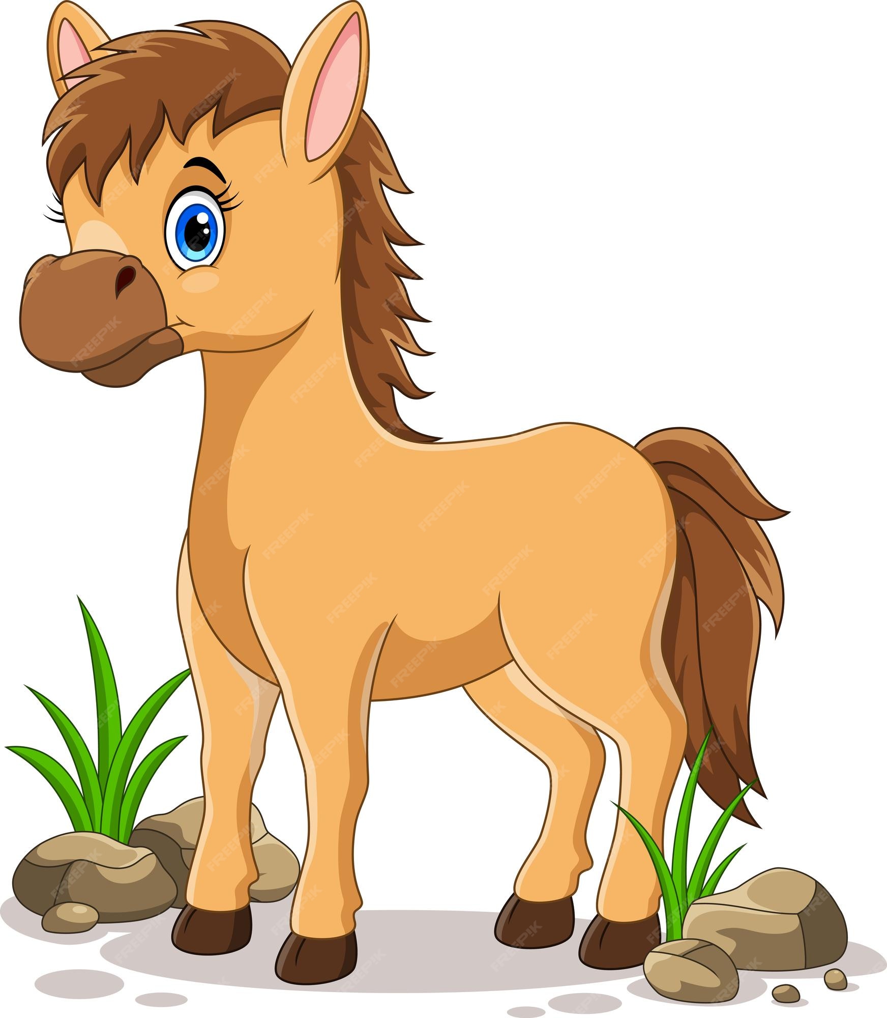Dibujos animados lindo caballo marrón | Vector Premium Dibujos animados lindo caballo marrón | Vector Premium
