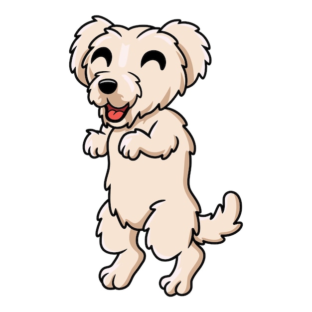 Dibujos animados lindo cachorro maltés