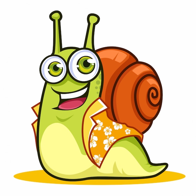 Vector dibujos animados lindo caracol