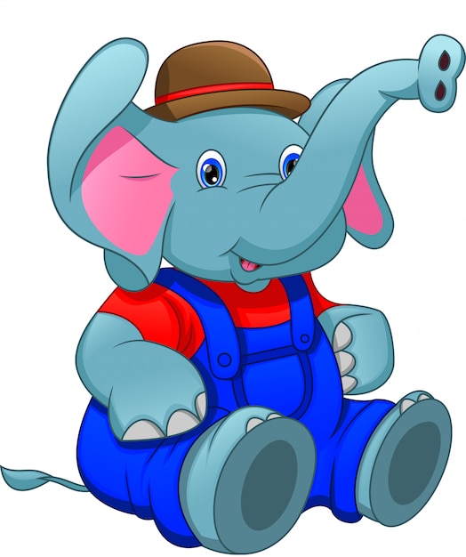 Vector dibujos animados lindo elefante