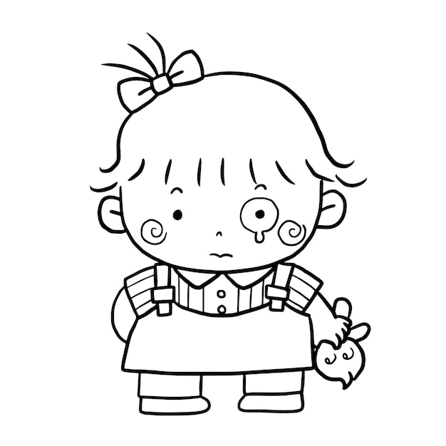 dibujos animados lindo garabato página para colorear kawaii anime ilustración clipart personaje chibi dibujo manga