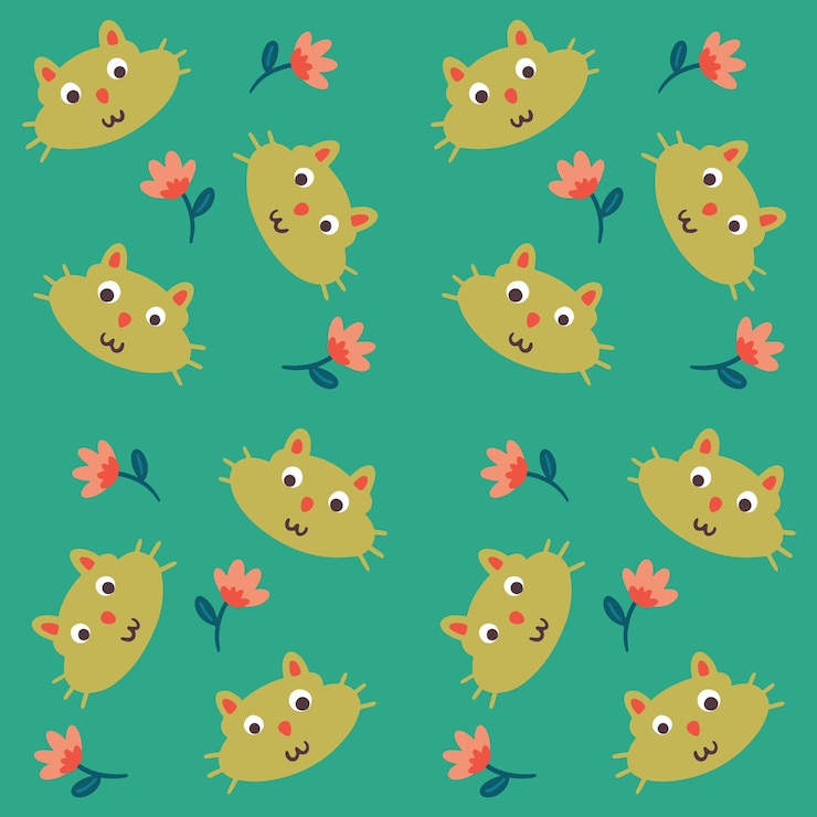 Vector dibujos animados lindo gato flor transparente de fondo