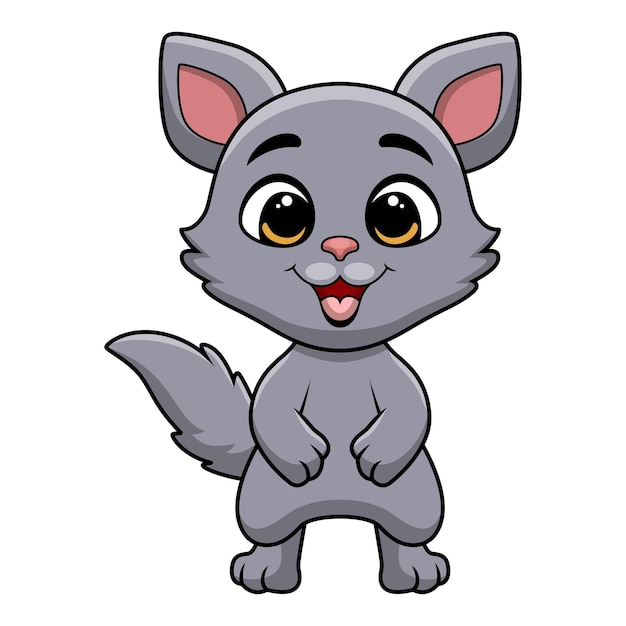 Dibujos animados lindo gato sobre fondo blanco