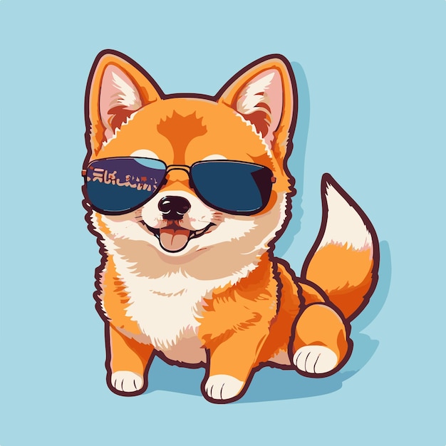 Dibujos animados lindo kawaii shiba inu