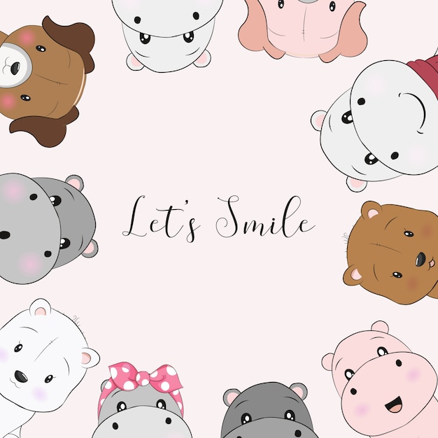 dibujos animados lindo mano animal estilo de dibujo