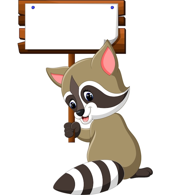 Dibujos animados lindo mapache