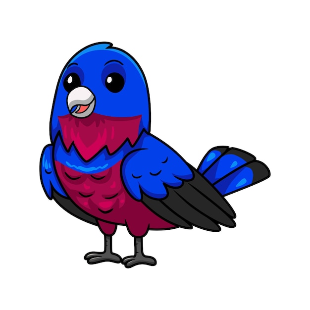 Vector dibujos animados lindo pájaro cotinga con bandas