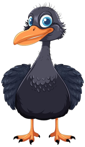 Dibujos animados lindo pájaro emu