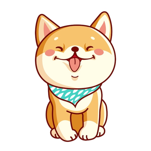 Dibujos animados lindo pequeño shiba inu 4