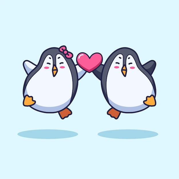 Vector dibujos animados lindo pingüino