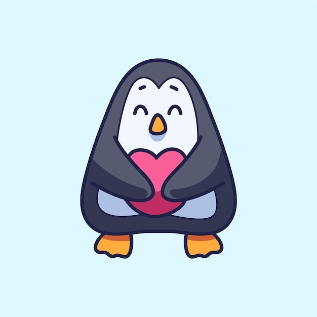 Vector dibujos animados lindo pingüino