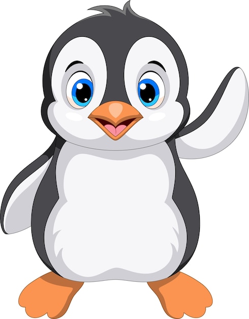 Vector dibujos animados lindo pingüino