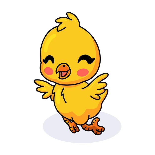 Dibujos animados lindo pollito amarillo