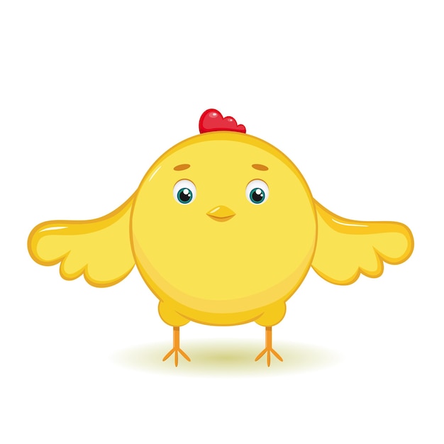 Vector dibujos animados lindo pollo amarillo