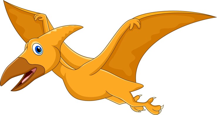 Vector dibujos animados lindo pterodáctilo sobre fondo blanco