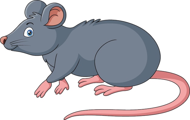Dibujos animados lindo ratón sobre fondo blanco
