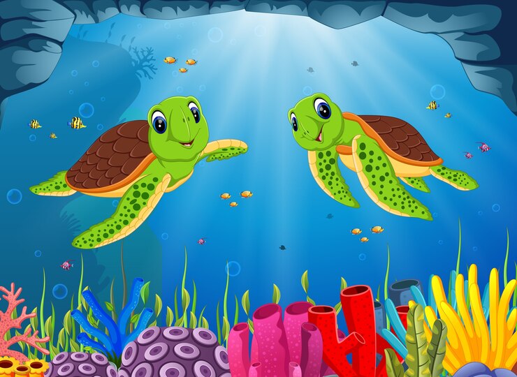 Dibujos animados lindo de tortuga