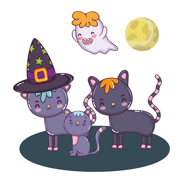 Vector dibujos animados lindos de halloween