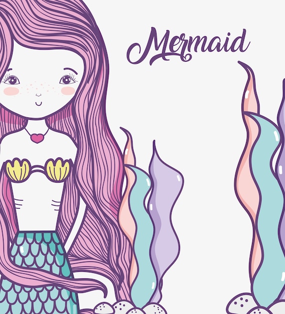 Vector dibujos animados de little mermaid art