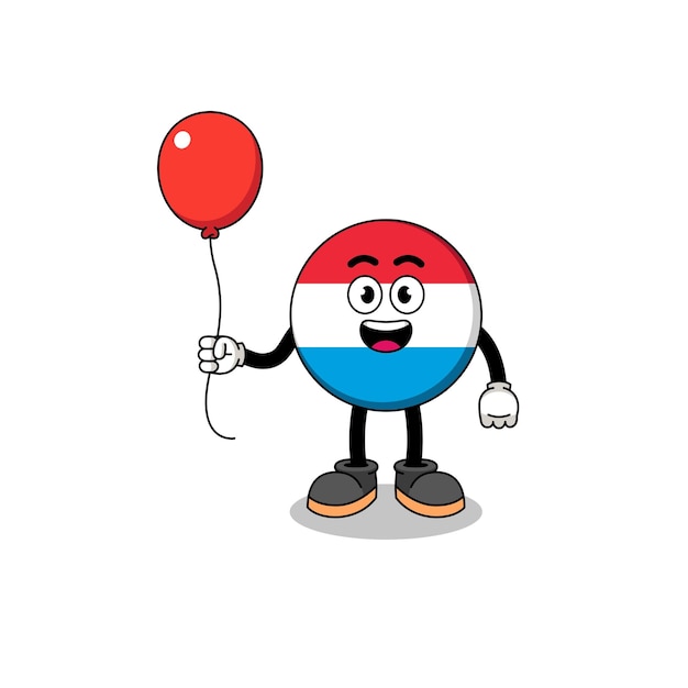 Dibujos animados de luxemburgo con un diseño de personaje de globo